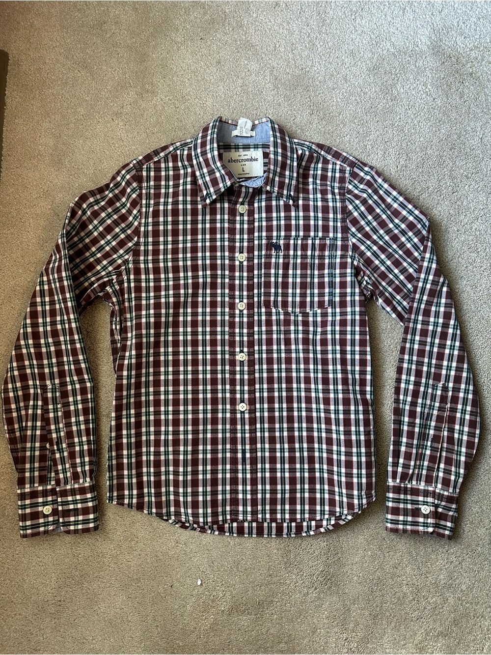 Abercrombie kids Red Plaid Button-Up Shirt